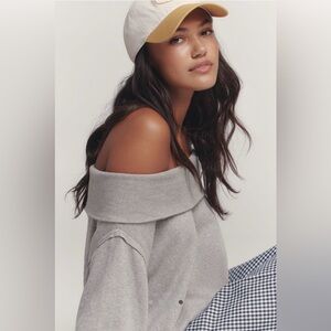 NWT Pilcro Long-Sleeve Slouchy Off-The-Shoulder Top